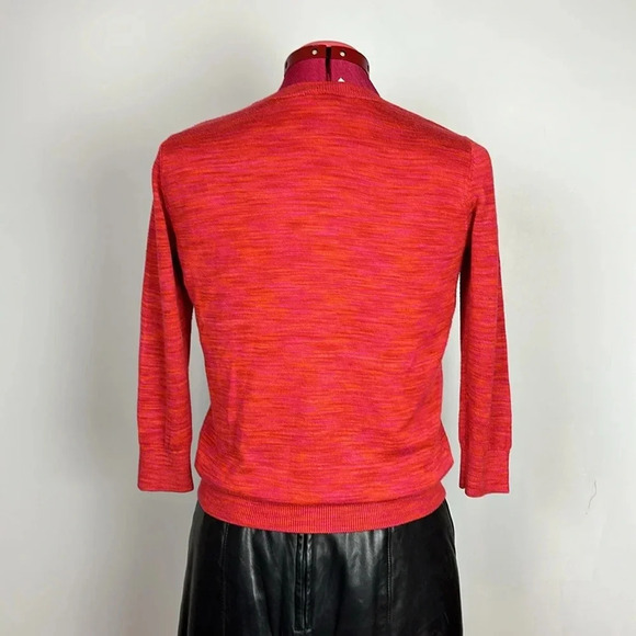 Loft  Petite multi color crew neck sweater with 3/4 length sleeve - Picture 5 of 7